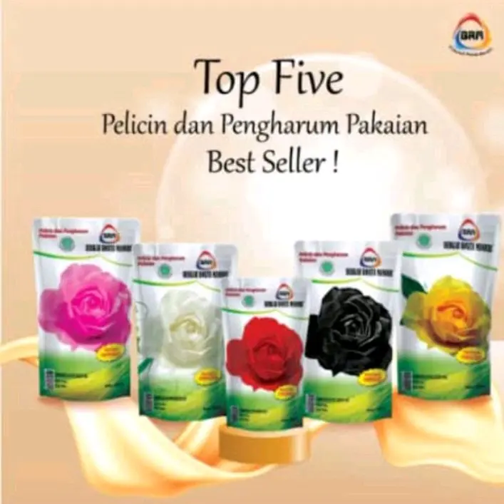 Refill Pelicin dan Pengharum Pakaian BRM 900ml Cair Kuning Pink Merah Ungu Putih