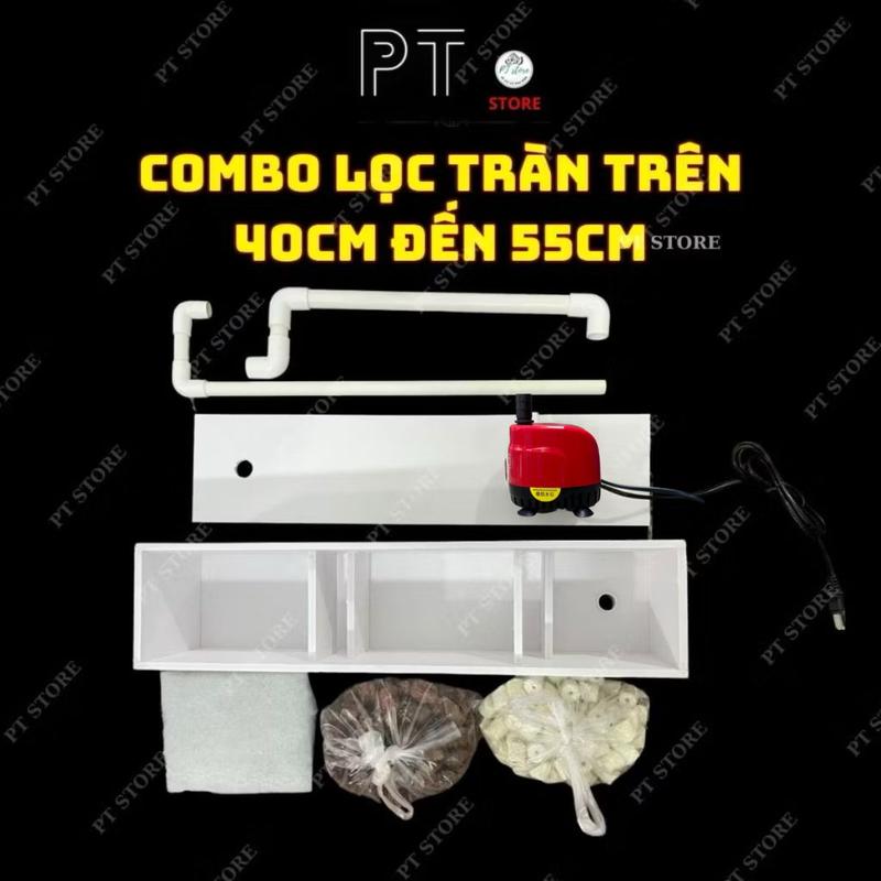 Combo Lọc tràn trên cho hồ cá cảnh 40cm đến 55cm chất liệu fomex nhẹ cứng cáp
