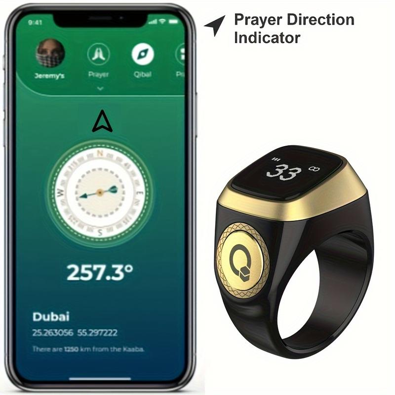 Azan Rind Prayer Smart Ring, Lucky Ring, Watch Ring, with Prayer Counter ...