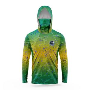 ชุดตกปลาและเสื้อป้องกันแสงแดด, เสื้อตกปลาแขนยาวมีฮู้ดพร้อมหน้ากากป้องกันใบหน้า ปรับแต่งชื่อฟรี ใส่สบาย ระบายอากาศได้ดี ป้องกันรังสียูวี ยากันยุง เหมาะสำหรับกิจกรรมกลางแจ้ง