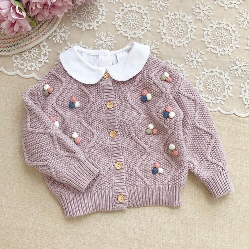 Product Introduction of Spring and Autumn Children's Clothing Girls' Single-Breasted Sweater Fashionable Cardigan Korean Style Children round Neck Sweater Baby Bottoming Shirt 5
