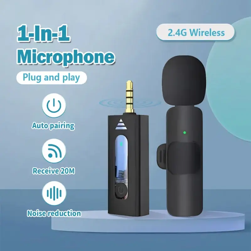 Portable ไมค์ไลฟ์สด K35 การ์ดเสียง,k35 การ์ดเสียงกล้องเสียงถ่ายทอดสดไร้สายไมโครโฟนแบบหนีบเสื้อลดเสียงรบกวนด้วยตนเองวิดีโอสั้นวิทยุไมโครโฟนหนึ่งสำหรับสอง