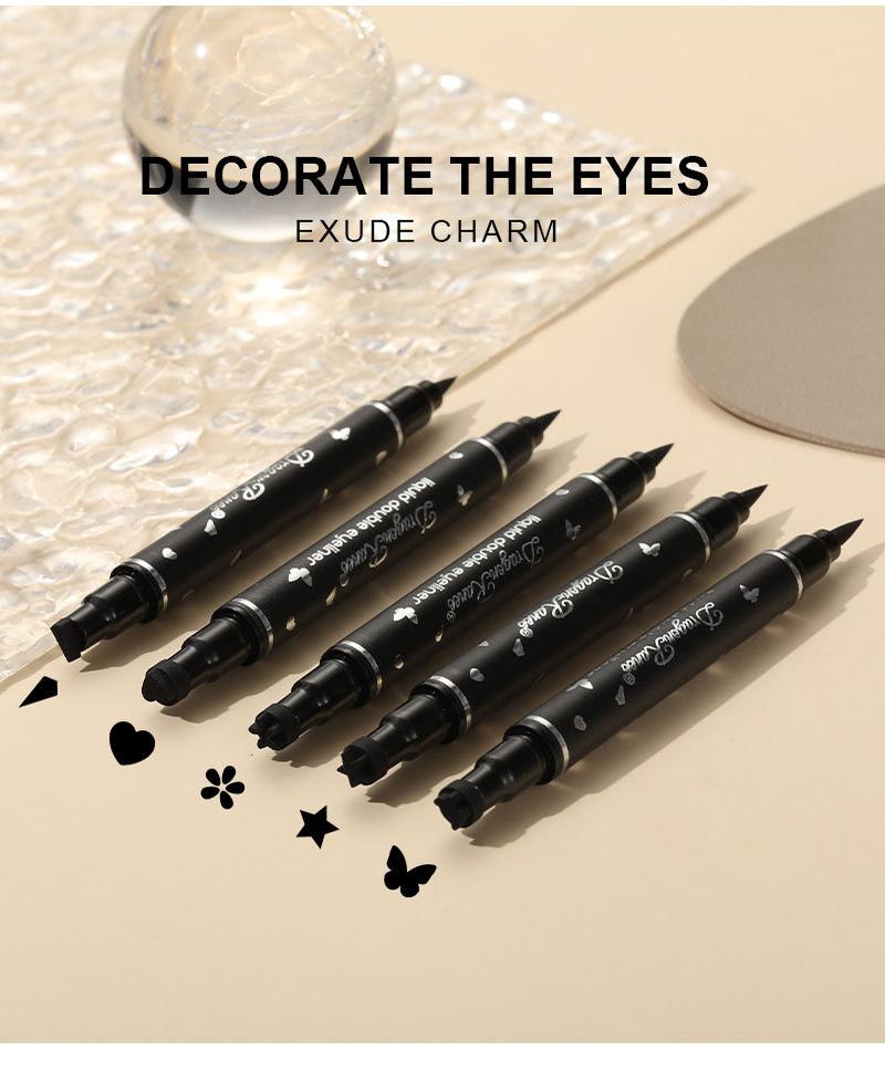 Product Introduction of DoubleHeaded XINGX Seal Eyeliner Waterproof Novice Love Plum Blossom Embellished Eye Corner Eye Tail Eyeliner 3