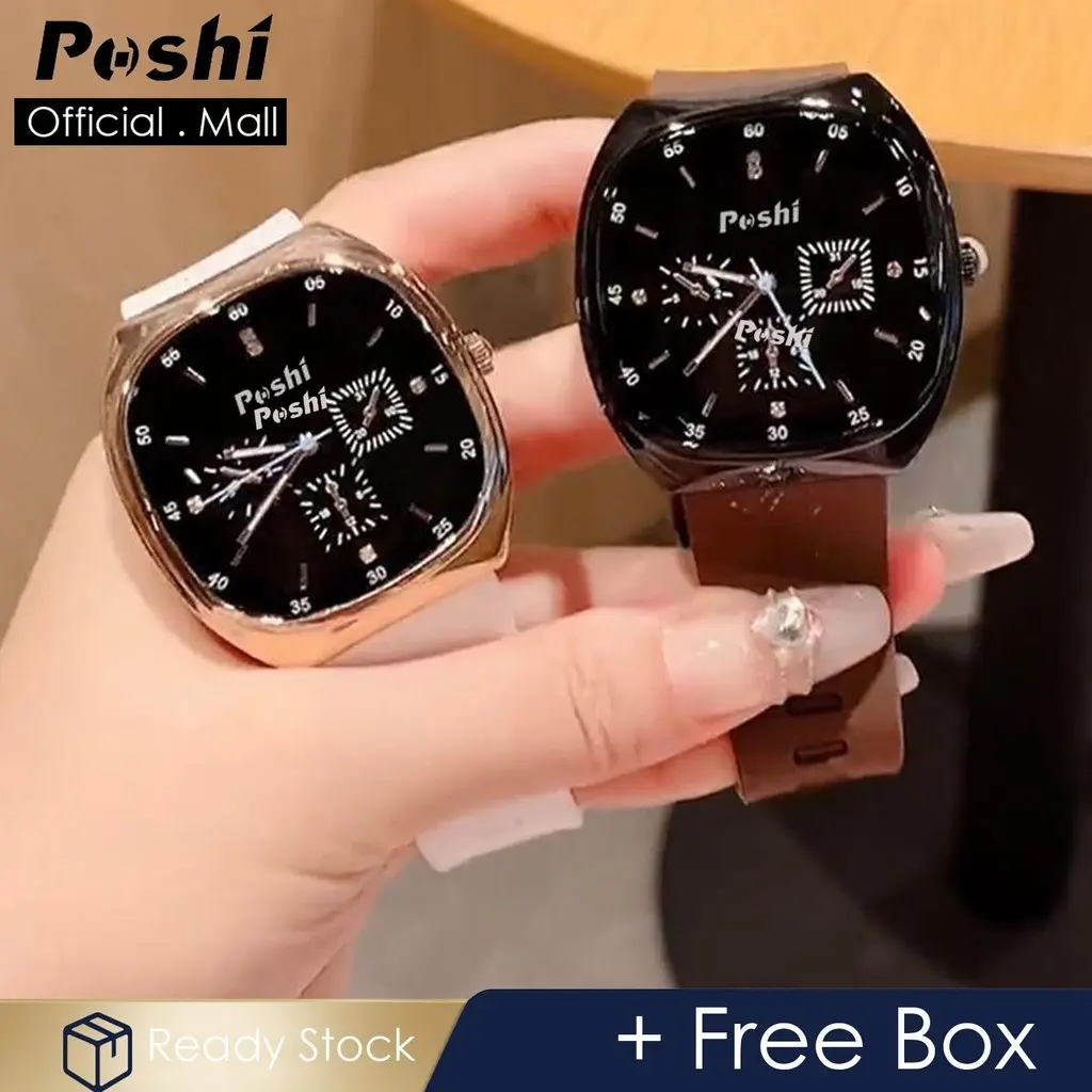 Jam Tangan Kalis Air, Tali Silikon Mewah Asal, Fesyen, Untuk Wanita, Gaya Korea, Jam Tangan Pergelangan tangan Kuarza Persegi, Reka Bentuk Mudah, Sesuai untuk Wanita watch