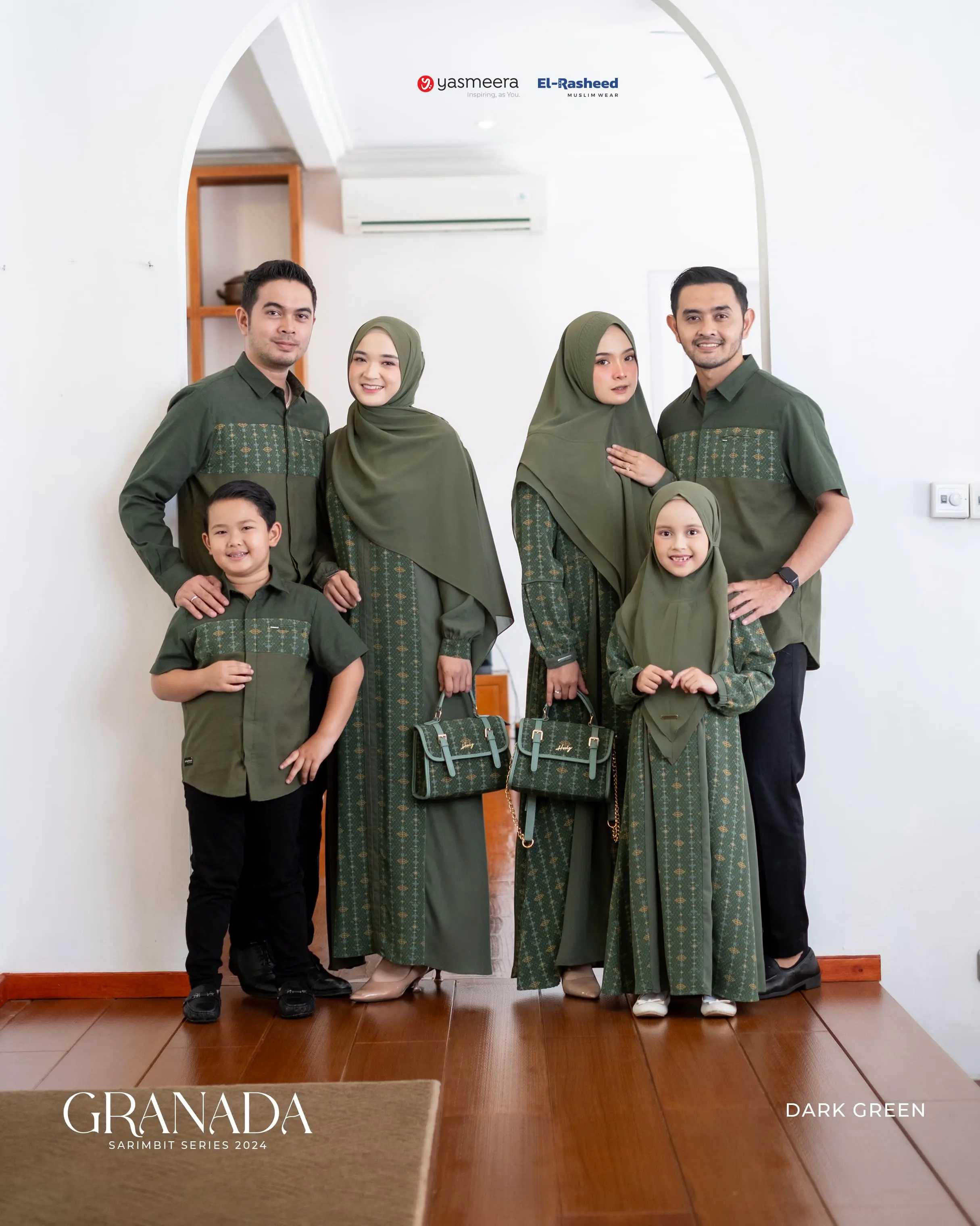 Yasmeera Official - Sarimbit 2024 (Family Set) Granada - Dark Green