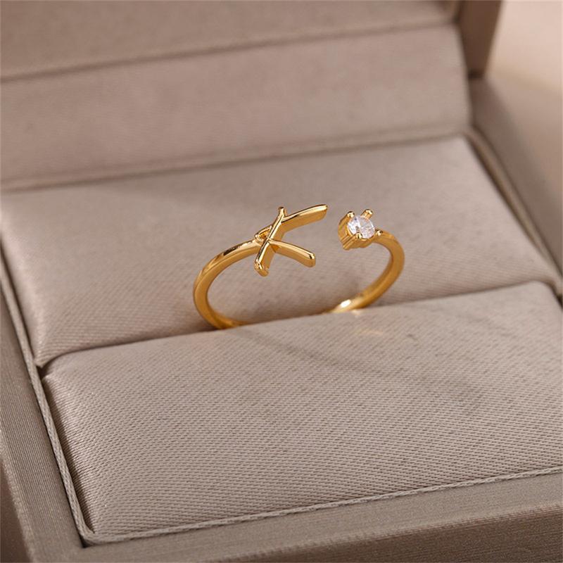Simple Letter Ring English Letter Ring Women's Opening Adjustable Ring Name Ring 1