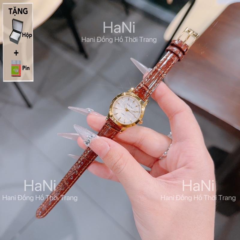 [MUA 1 TẶNG 2] Đồng Hồ Nữ Đeo Tay HaLei Dây Da 5 Màu Lựa Chọn Sang Trọng- Thoải Mái