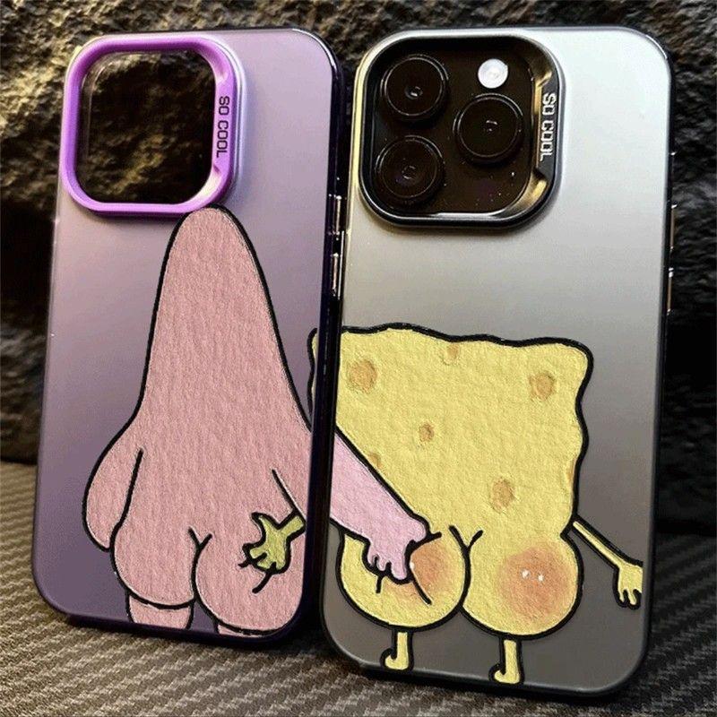 Product Introduction of Fun SpongeBobBob Applicable Apple Phone Case 15 New 14 Couple 13 Mobile Phone Case 12 Niche Mobile Phone Case transparent  phone  case 1