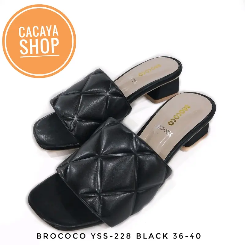 SANDAL HEELS CACAYA BROCOCO YSS 228 BLACK GRAY CREAM 3