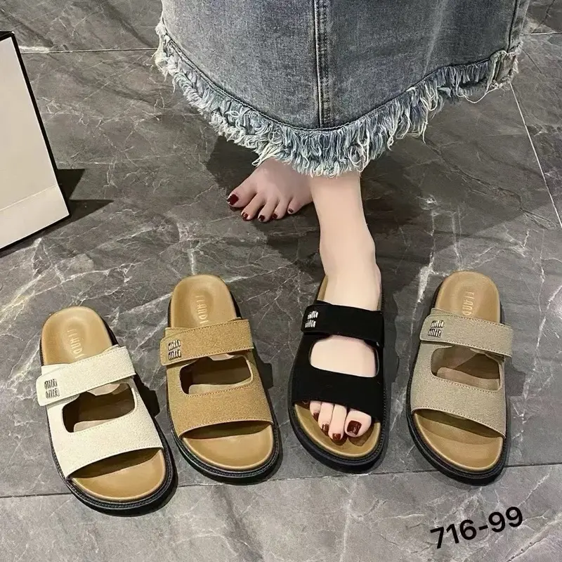 Dép 2 Quai Hàng QCCC Quai Vải Mềm Quai Sần Da Lộn Đế Chống Trượt Hàng L1 761-99