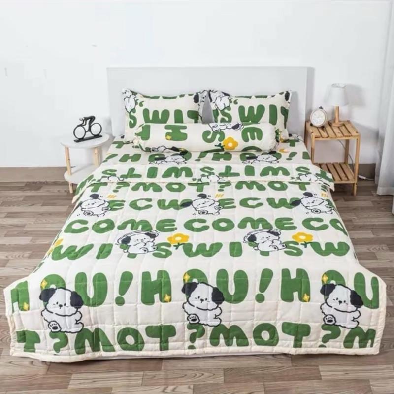 Bộ chăn ga 5 món và 4 món ( chăn hè + ga bọc nệm + 2 vỏ gối đầu + 1 vỏ gối ôm )