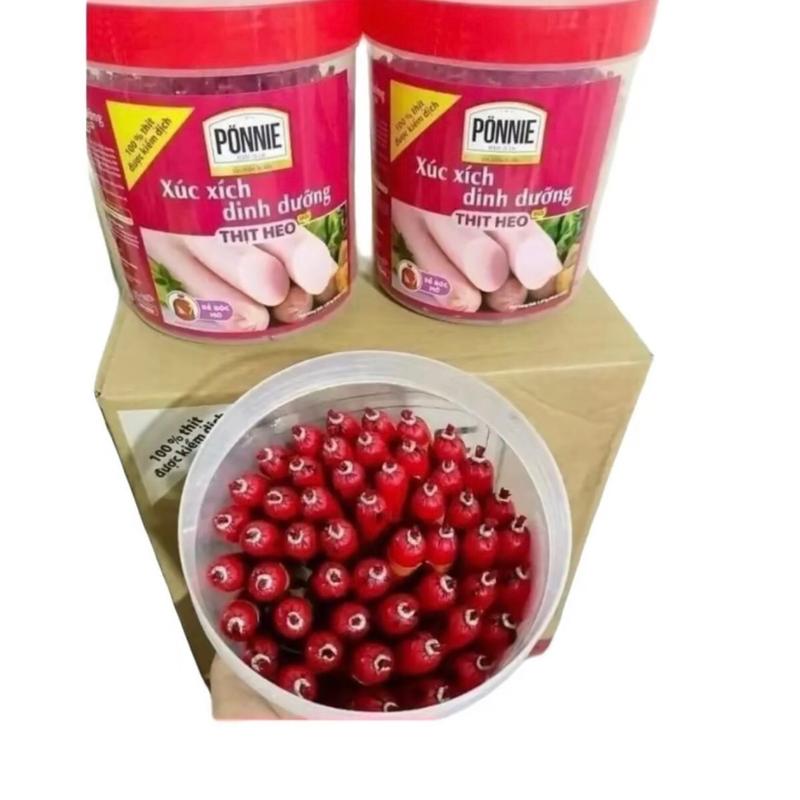 Hũ 50 cây Xúc xích heo Ponnie x 19g - Ăn vặt bổ dưỡng, Cay