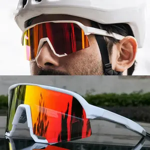 Kacamata hitam bersepeda pria wanita olahraga luar ruangan pendakian sepeda pelindung mata dari angin debu UV400