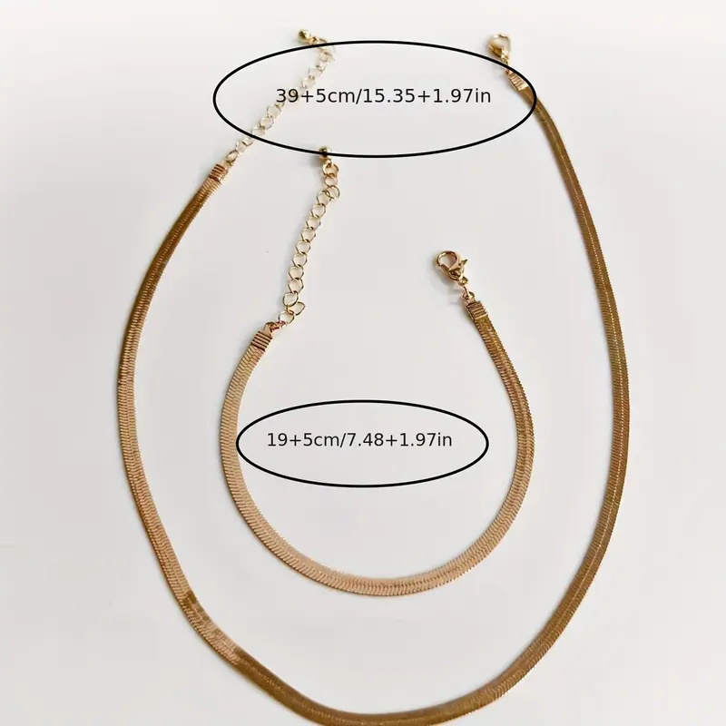 [Iron  Necklace and Bracelet] [1set Classic Simple Jewelry Set] Jewelry Set for Women, Sexy Simple Style, Iron  Necklace and Bracelet Combo, Versatile Daily and Vacation Accessory, for All Seasons heart chain men 5