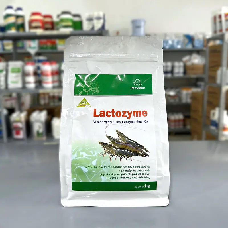 Vemedim Lactozyme, Hỗ Trợ Hệ Tiêu Hóa Và Hấp Thu Dưỡng Chất Cho Tôm, Gói 1kg 1