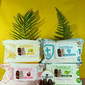 Volk Pets Pet Wipes 100sheets Tisu Basah Pembersih Anjing Kucing
