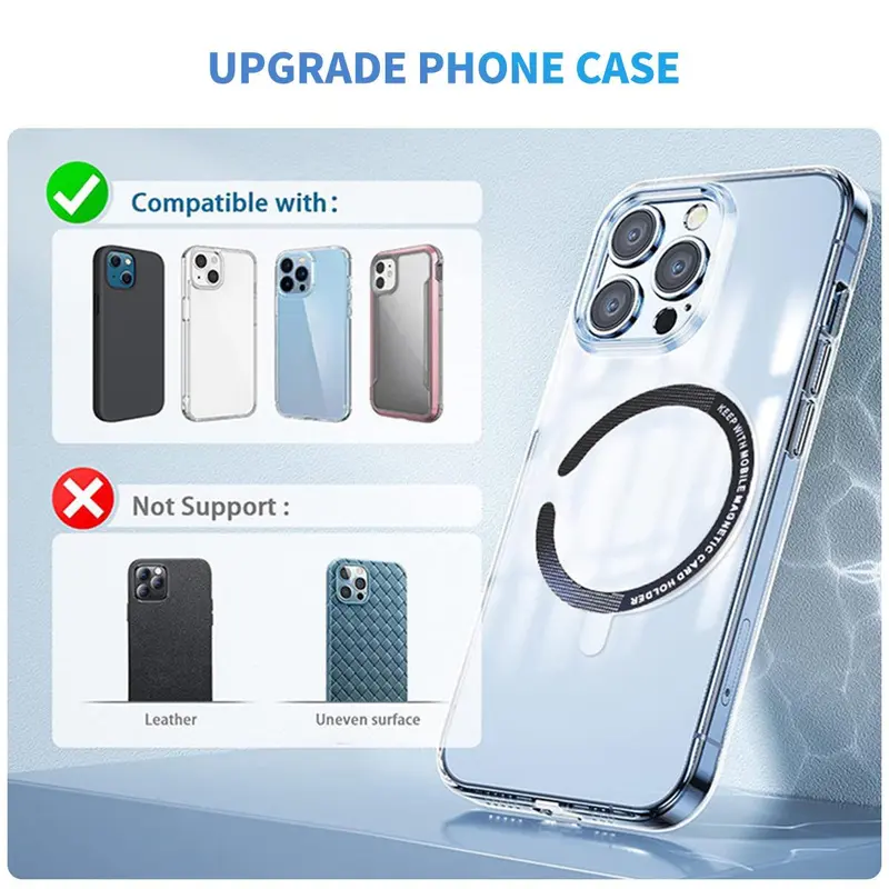 Magnetic Ring Sticker, Durable Iron Ring, Magnetic Ring Sticker for Wireless Charger, Phone Accessories for iPhone & Xiaomi 5