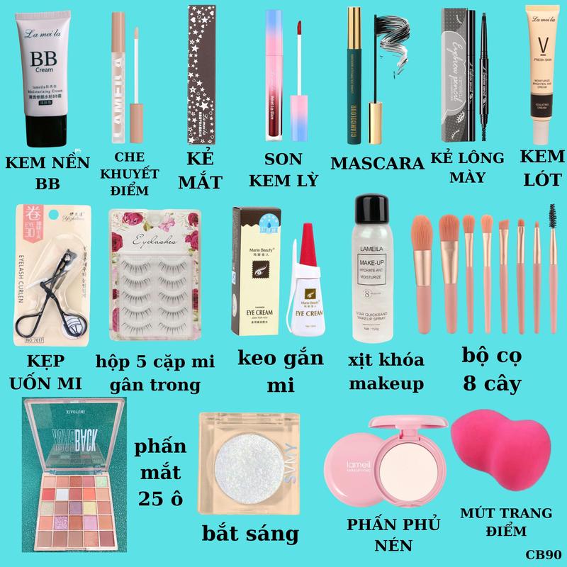 Bộ trang điểm 16 sản phẩm dành cho mặt fullsize