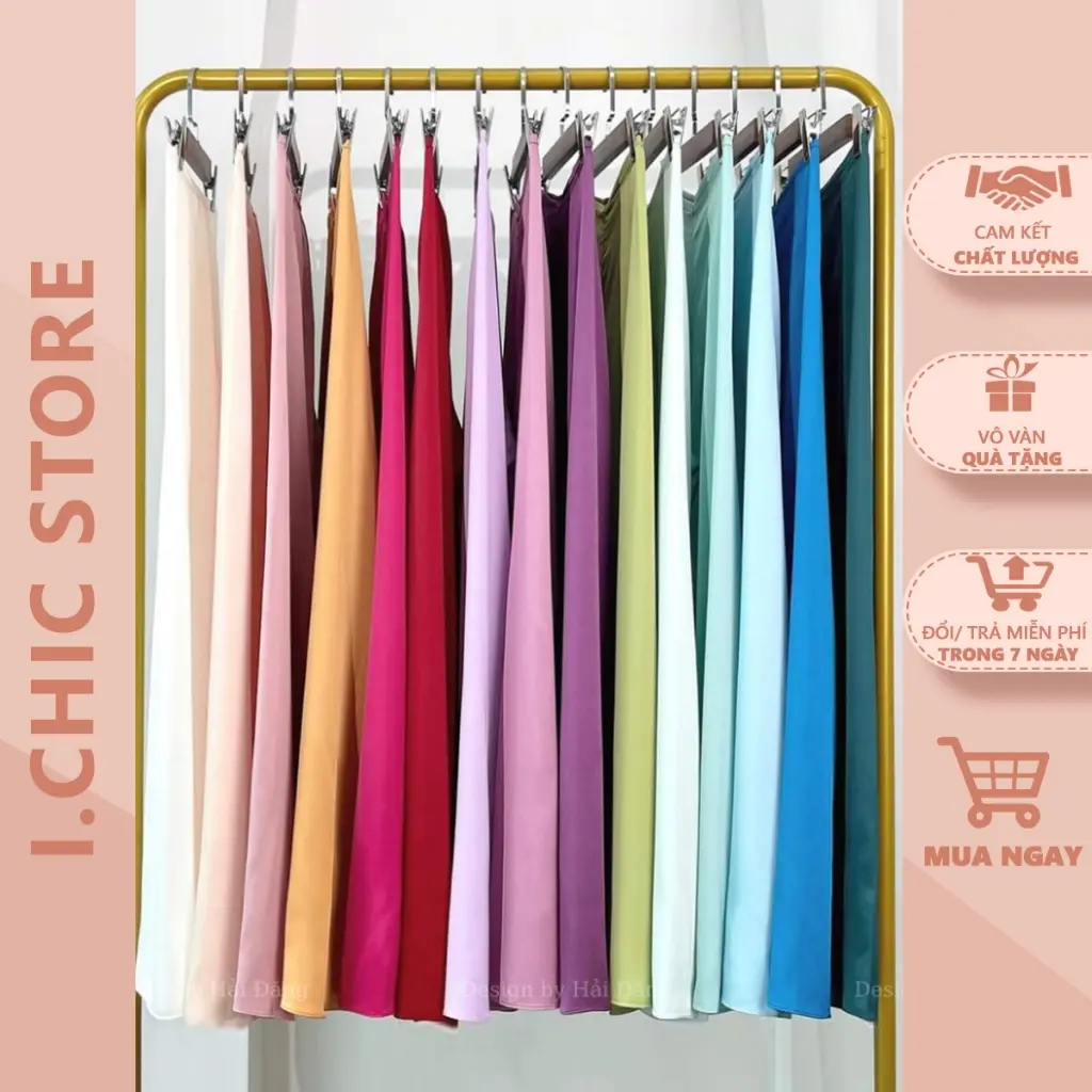 ICHIC- Quần Áo Dài Ống Rộng 64cm Khóa Kéo Trước, Lưng Chun Sau, Cực Nhiều Màu Dài 97-102cm Lụa Ngọc Trai