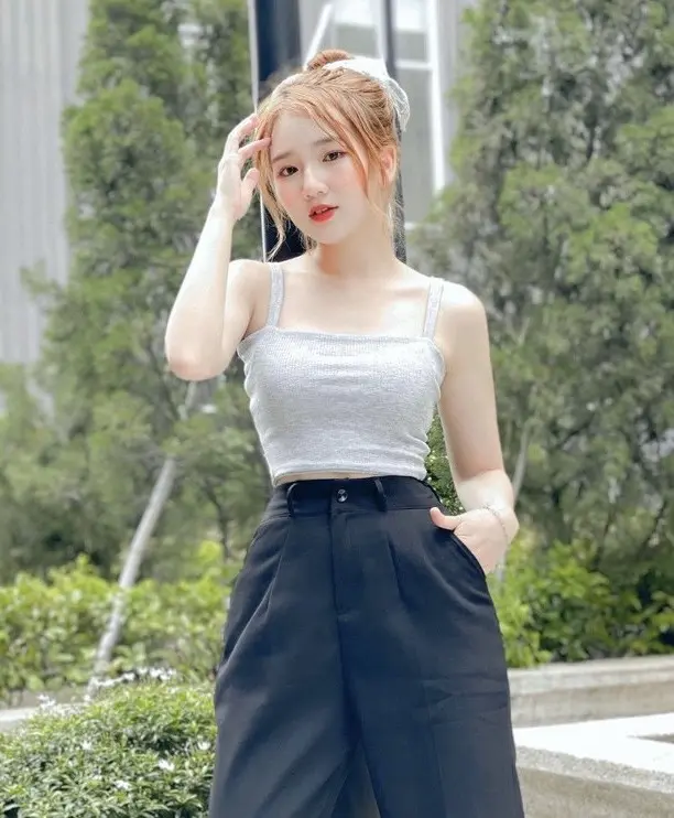 Quần tây công sở nữ, 1 khuy khoá trước, lưng cao, đi học đi làm đều xinh 5
