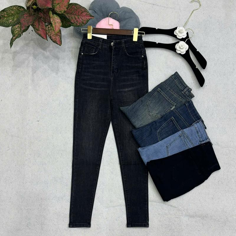 Quần Jean Nữ Lưng Cao ôm body Đẹp vải co dãn cao cấp, Quần dài nữ vải denim QC siêu hack dáng TH085