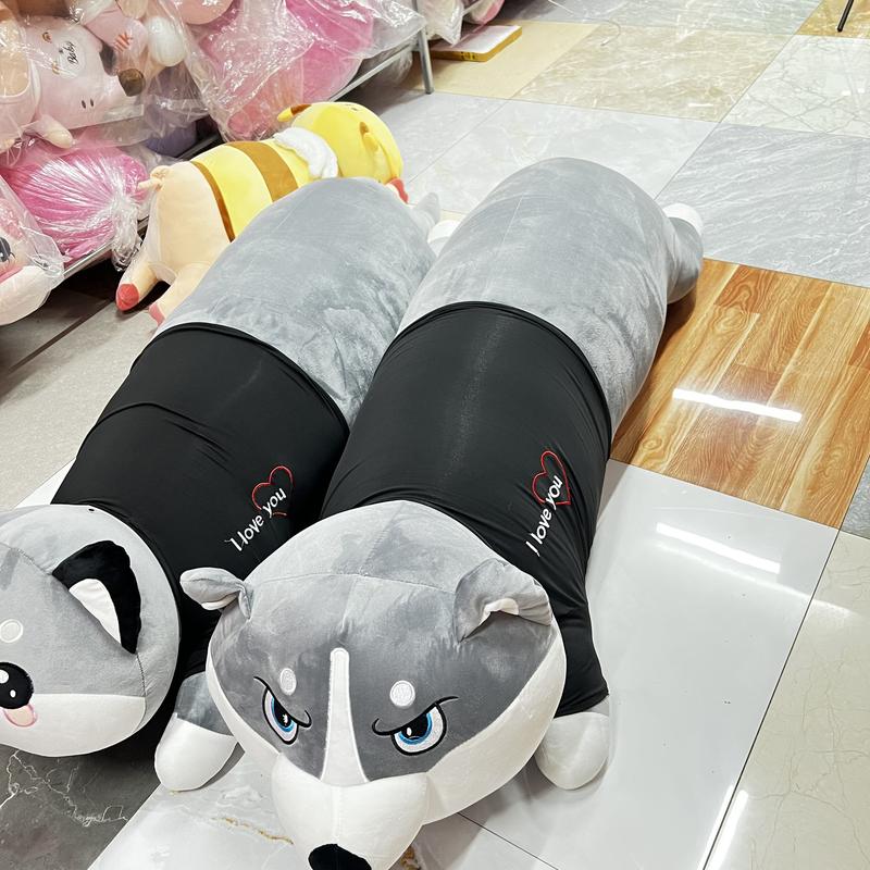 gấu bông chó ngáo mèo ngáo khổng lồ khổ vải 1m8 dài khoảng 1m65-1m7  ( có quà kèm theo) Thú Bông Thú Nhồi Bông Toy Đồ Chơi