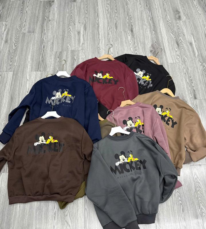 Áo Sweater In Hình Mickey Chất Nỉ Bông/Umi nỉ Bigsize 58-78kg