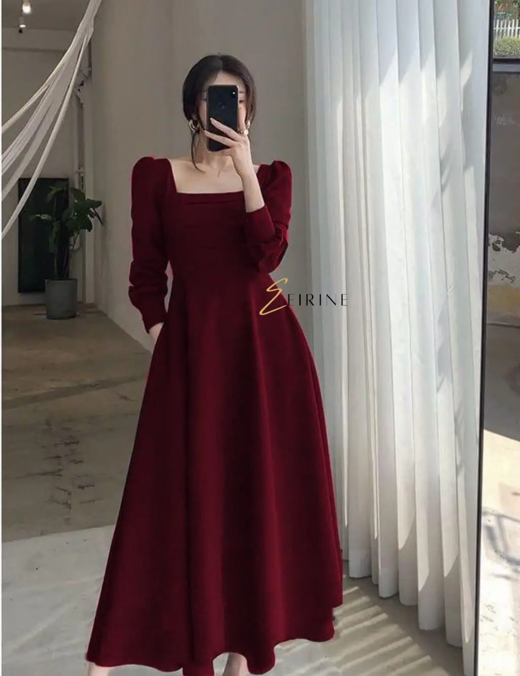 EIRINE FASHION Dress Vinny Pakaian Wanita Kasual Model Simple Elegant Gaya Modis Fashionable Hits