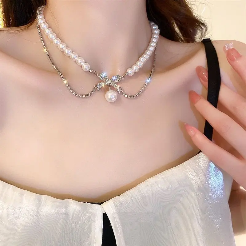 Vòng Cổ Ngọc Trai Bướm Hoa Trà, Thanh Lịch Và Quý Phái, Thiết Kế Thoát Hiểm Lãng Mạn, Dành Cho Phụ Nữ, Giá Cả Phải Chăng Và Sang Trọng, Vòng Cổ Dây Chuyền số lượng ít, Thời Trang