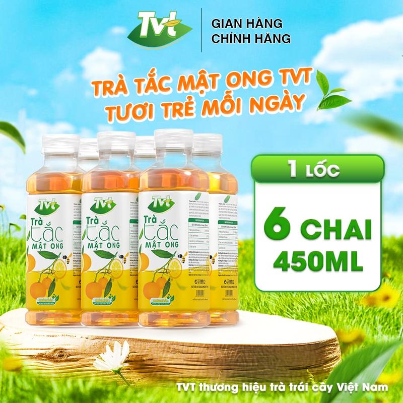 [Lốc 06 chai 450ml] Trà Tắc Mật Ong TVT mát lạnh thanh khiết bổ sung đề kháng 0