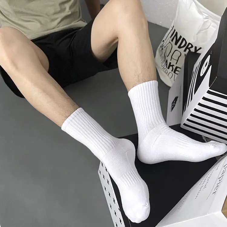 Combo 10đôi(tặng 1) Tất dệt kim loại1 cổ Cao Trung Thấp Lười ĐEN TRẮNG XÁM TRƠN Logo nam nữ lỗ thoáng khí, bo chun thể thao Cotton Menswear Sport 1