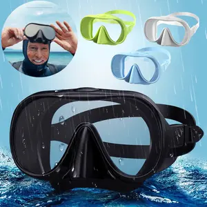 Kacamata Masker Selam Anti-kabut Bingkai Besar Kacamata Selam Tepi Silicon Cair Lensa Tunggal Anti Gores/Masker Selam Anti-kabut