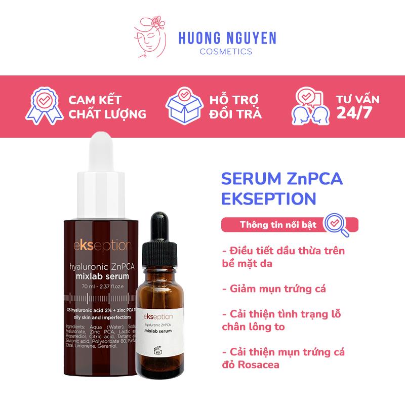 Serum Kẽm Ekseption Hyaluronic ZnPCA HA + 1% ZnPCA Hỗ Trợ Giảm Mụn Giảm Dầu 75ml Chăm Sóc Da Skincare Nữ