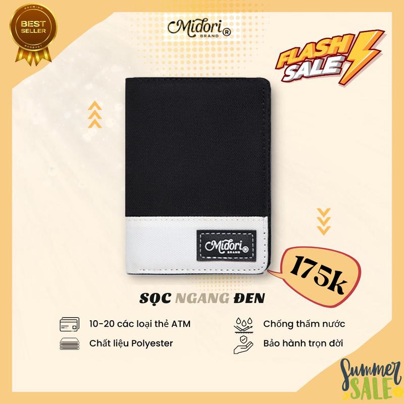 Ví Vải Đứng Chic Pocket Nam Nữ Polyester Siêu Bền Đẹp Kháng Nước Unisex local brand chính hãng Midori Wallet Nhiều Ngăn