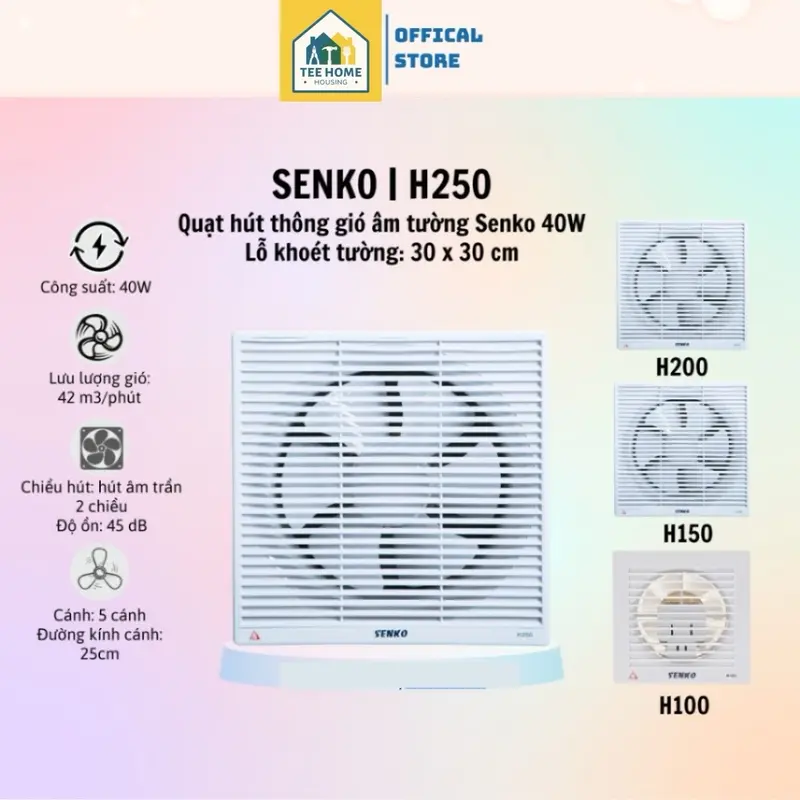 Quạt Hút seᵰko 2 Chiều H150 - H200 - H250 Gắn Tường, 1 Chiều H100 1oo% Lõi Đồng - Hàng Công Ty 0