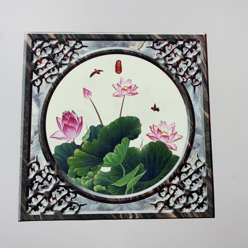 Tranh dán tường Hoa sen vuông trang trí phòng thờ KT 30 x 30 in PP kim sa nhiều mẫu