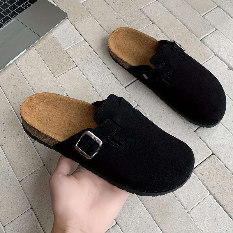 Men's Slip-On Casual Sandals - Retro Fashion Flat Sole Indoor/Outdoor Slippers with Adjustable Buckle Strap, Non-Slip Durable Design for All-Season Comfort, Sturdy Construction, Strappy Sandals 3