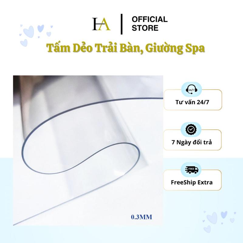 Tấm trải bàn, giường spa bằng nhựa PVC dẻo không thấm nước trong suốt Chống dầu