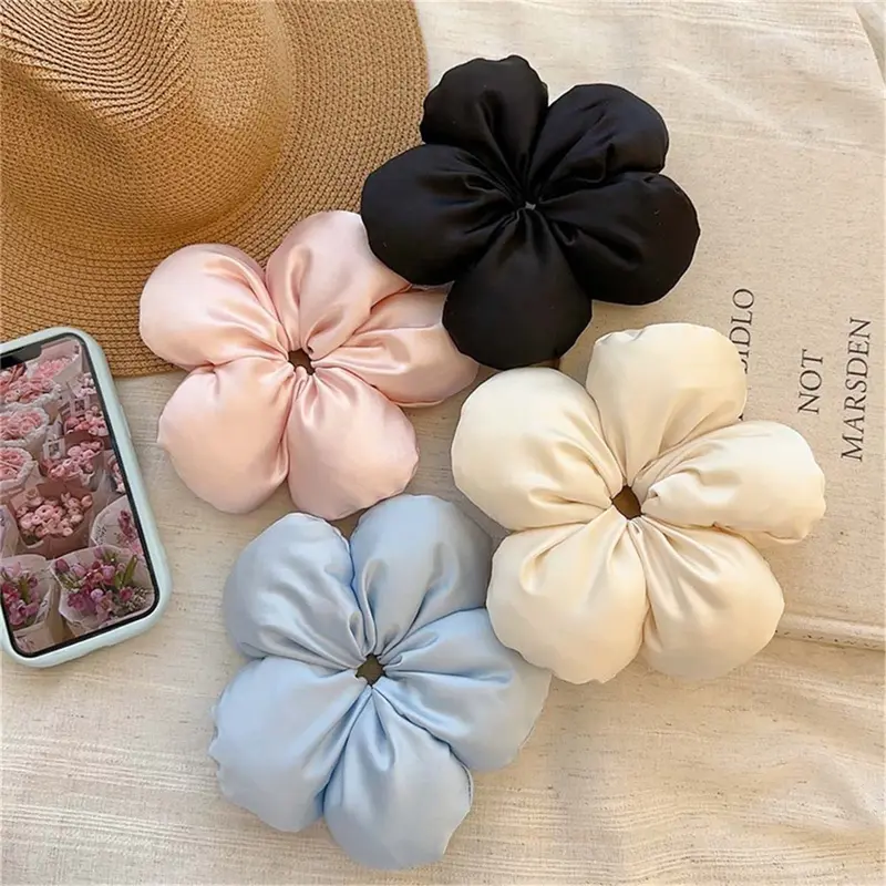 Scrunchie Dây Buộc Tóc, Phong Cách Hàn Quốc, Thiết Kế Hoa Bánh Mì Ba Chiều Dây Buộc Tóc Bằng Bọt Biển, Dây Buộc Tóc Nữ, Dây Cao Su Cao Cấp 2