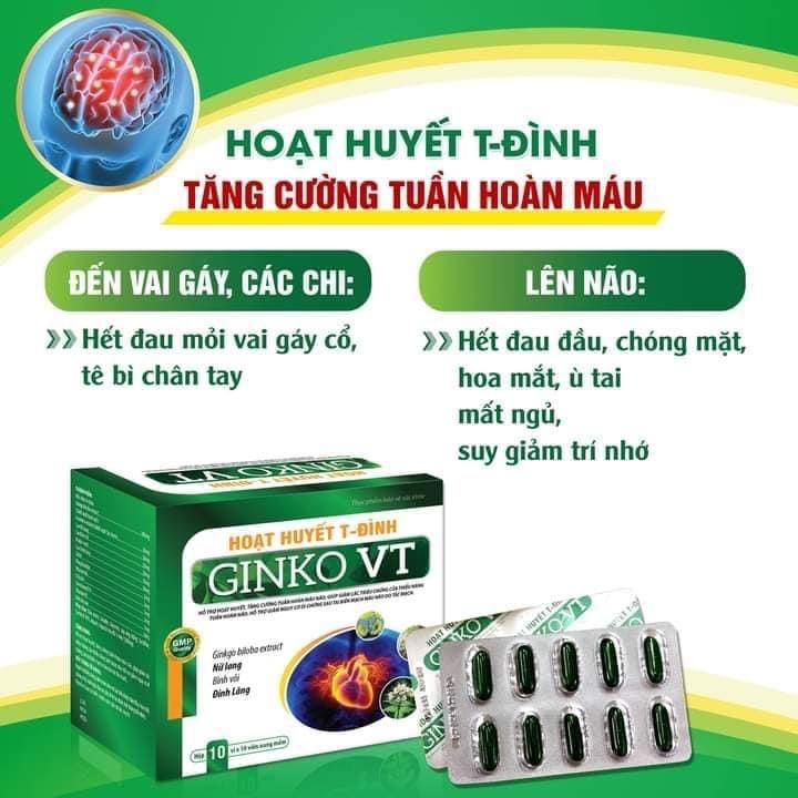 Hoạt Huyết dưỡng Não tiền đình GINKO VT ( hộp 100 viên)