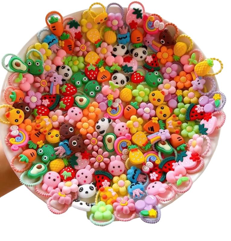  Túi 50 sợi dây cột tóc cho bé Hoạ tiết làm bằng silicon mềm dẻo dây chun dạng xoắn ốc dai bền đẹp dễ sử dụng 