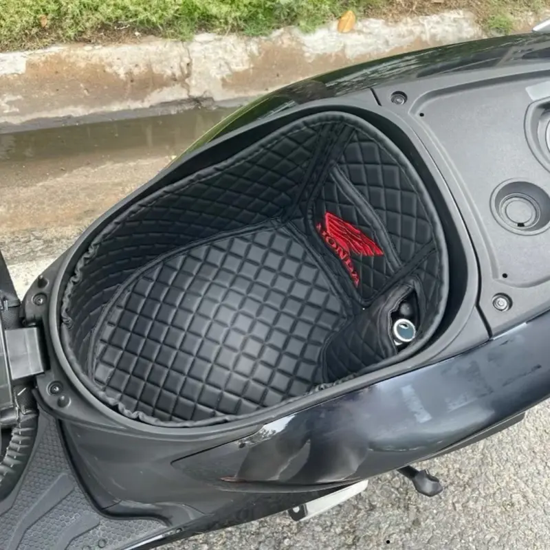 Lót Cốp Da Cách Nhiệt Xe Honda Vision Có Túi Logo Đầu Đầy Đủ Các Đời Xe tem wave sirius