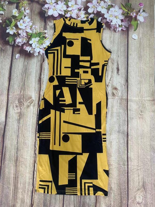 Women's Snakeskin Print Round Neck Bodycon Dress, Casual Sleeveless Tank Dress for Summer, Ladies Clothes for Nightclub Party 8