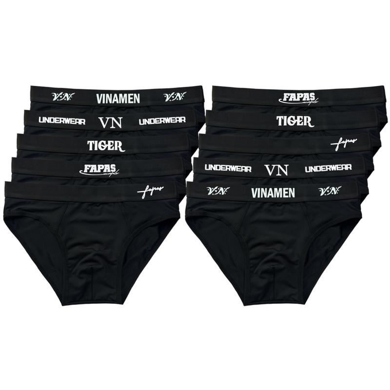 Set 5 quần sịp nam màu đen thun lạnh, quần lót nam nhiều mẫu đa dạng co dãn thoải mái, đồ lót nam thấm hút tốt, quần sịp Menswear thoáng mát Quần Boxer Boxer 5