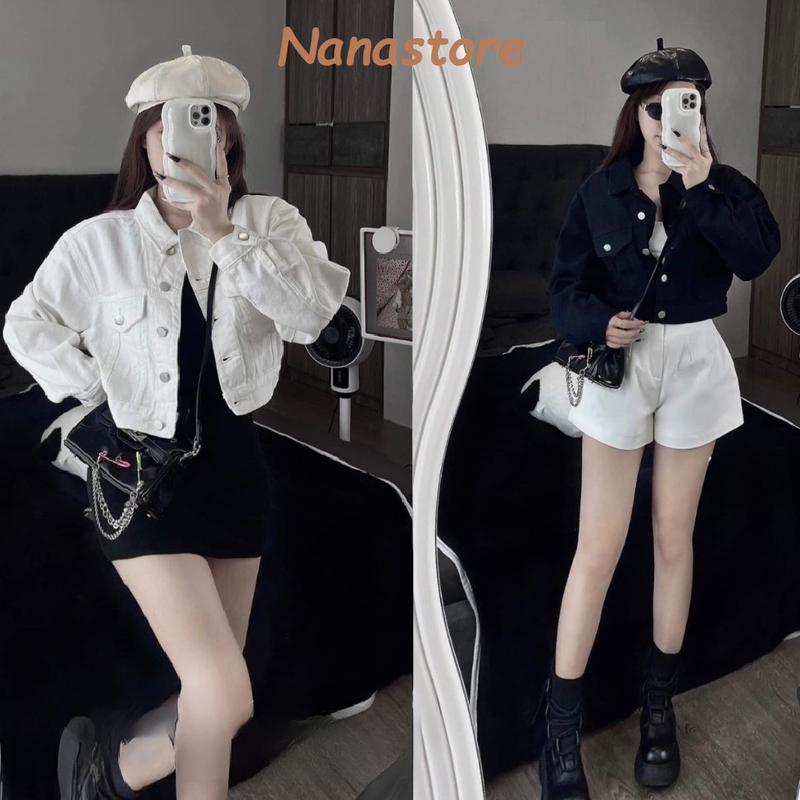 Áo Khoác KaKi Nữ Dài Tay Form Rộng BigSize, Áo Khoác Ngoài Cho Nữ Kiểu Dáng Croptop Nanastore 335T