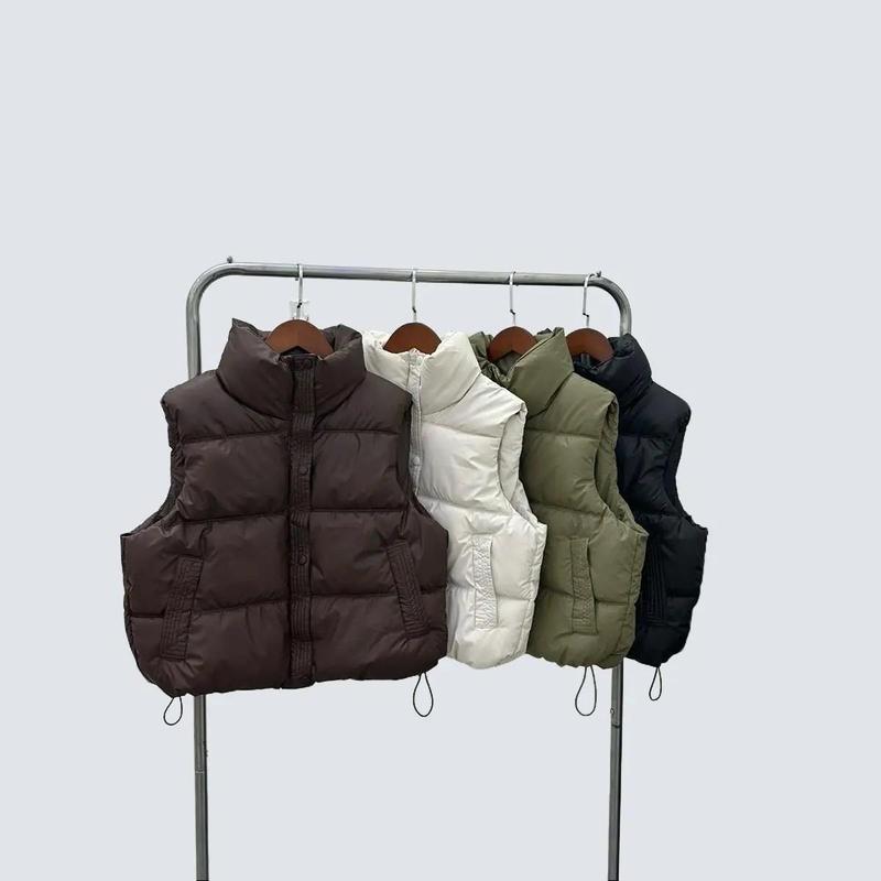 ÁO GILE DA NỮ ,ÁO KHOÁC NỮ. áo gile nữ, LAN LAN SHOP DÁNG NGẮN MÙA ĐÔNG Menswear MÃ 4444 Top Màu Đen