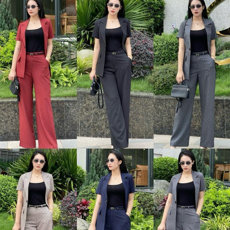 Set vest dài cộc tay hàng thiết kế cao cấp nữ sang chảnh