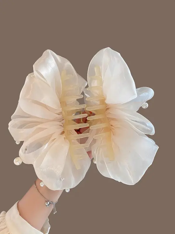 Kẹp Tóc Nơ Nhiều Lớp Đính Hạt Cho Nữ Women Cài Tóc 3