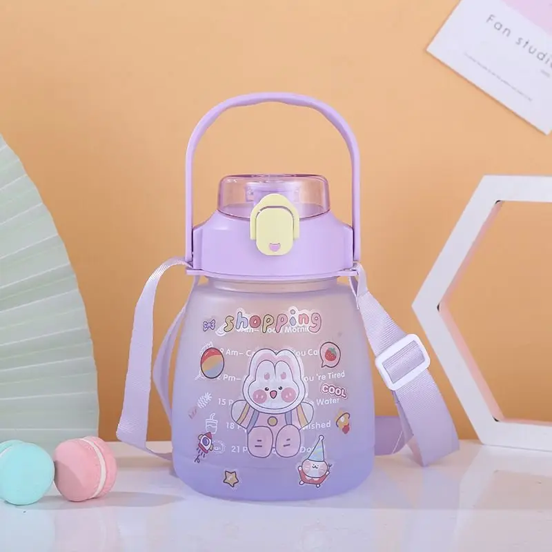Bình nước 1300ml Cute chia vạch và có khung giờ nhắc nhở uống đủ nước 6