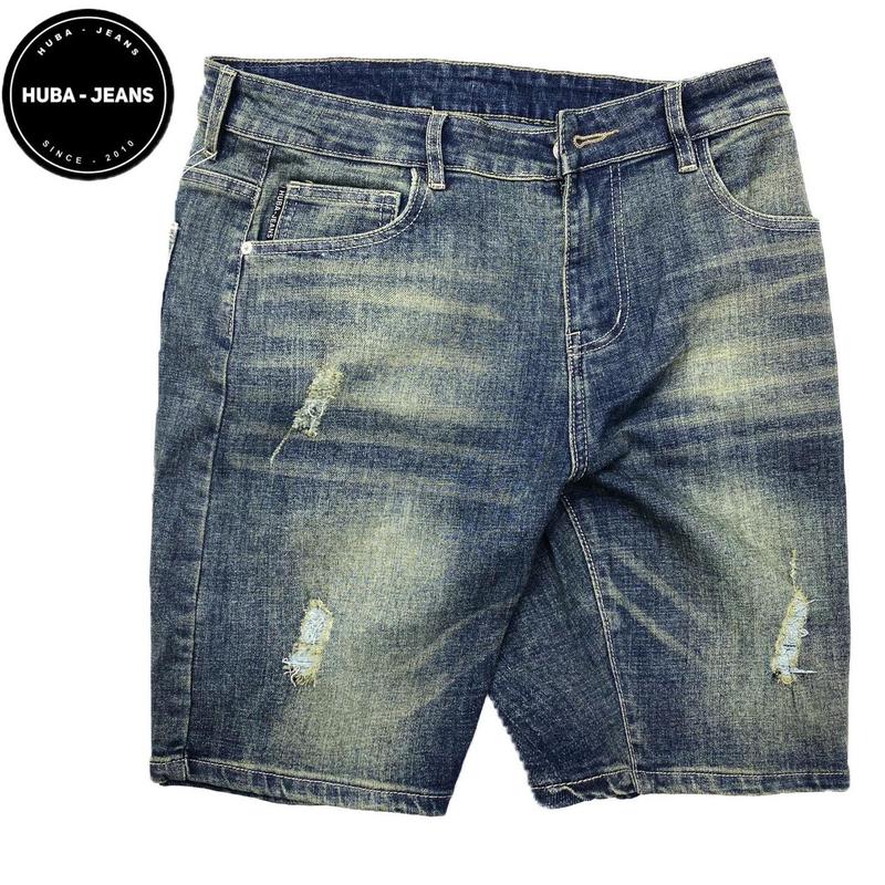 Quần short nam HUBA-JEANS, fom slim, gam màu xanh quần bò ngắn vải Jean form slim vừa người, dễ phối đồ, phong cách cá tính Menswear Nam Pants Có Túi Kem Denim quần vladak quầnbiker mikenco quanjeans  namsale slim  fit  jeans